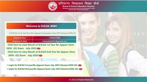 FINAL RESULTS OF THE D.El.Ed. EXAMINATION.